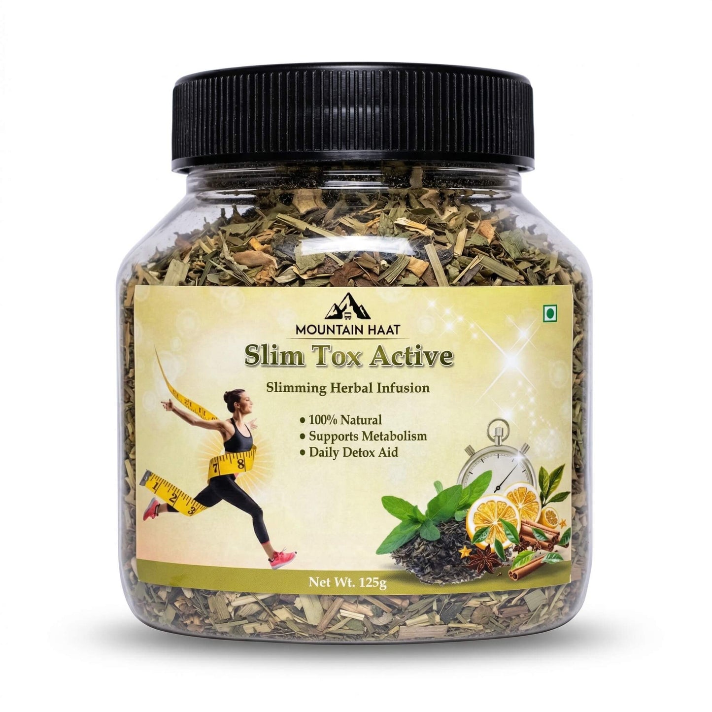 Mountain Haat Slim Tox Active | Slimming Herbal Infusion | Metabolism & Detox Blend | 125g