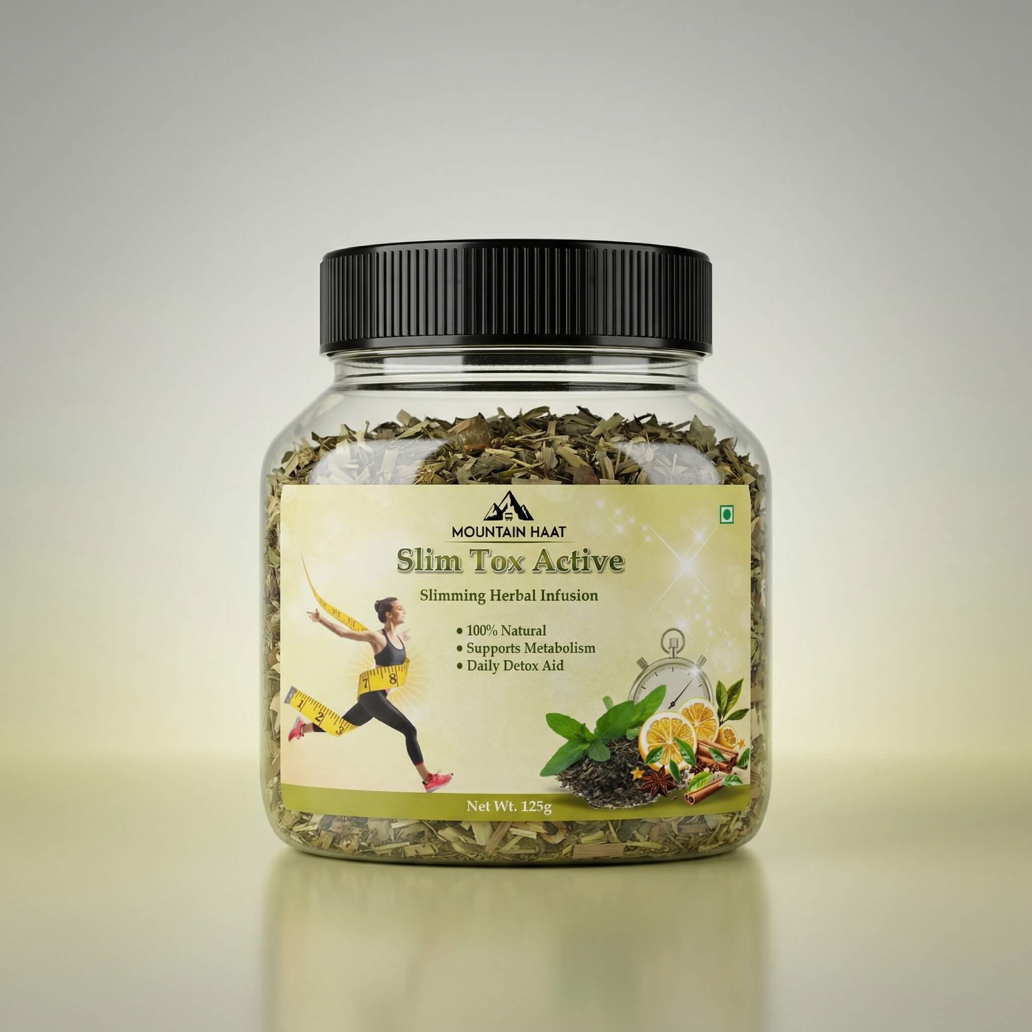 Mountain Haat Slim Tox Active | Slimming Herbal Infusion | Metabolism & Detox Blend | 125g