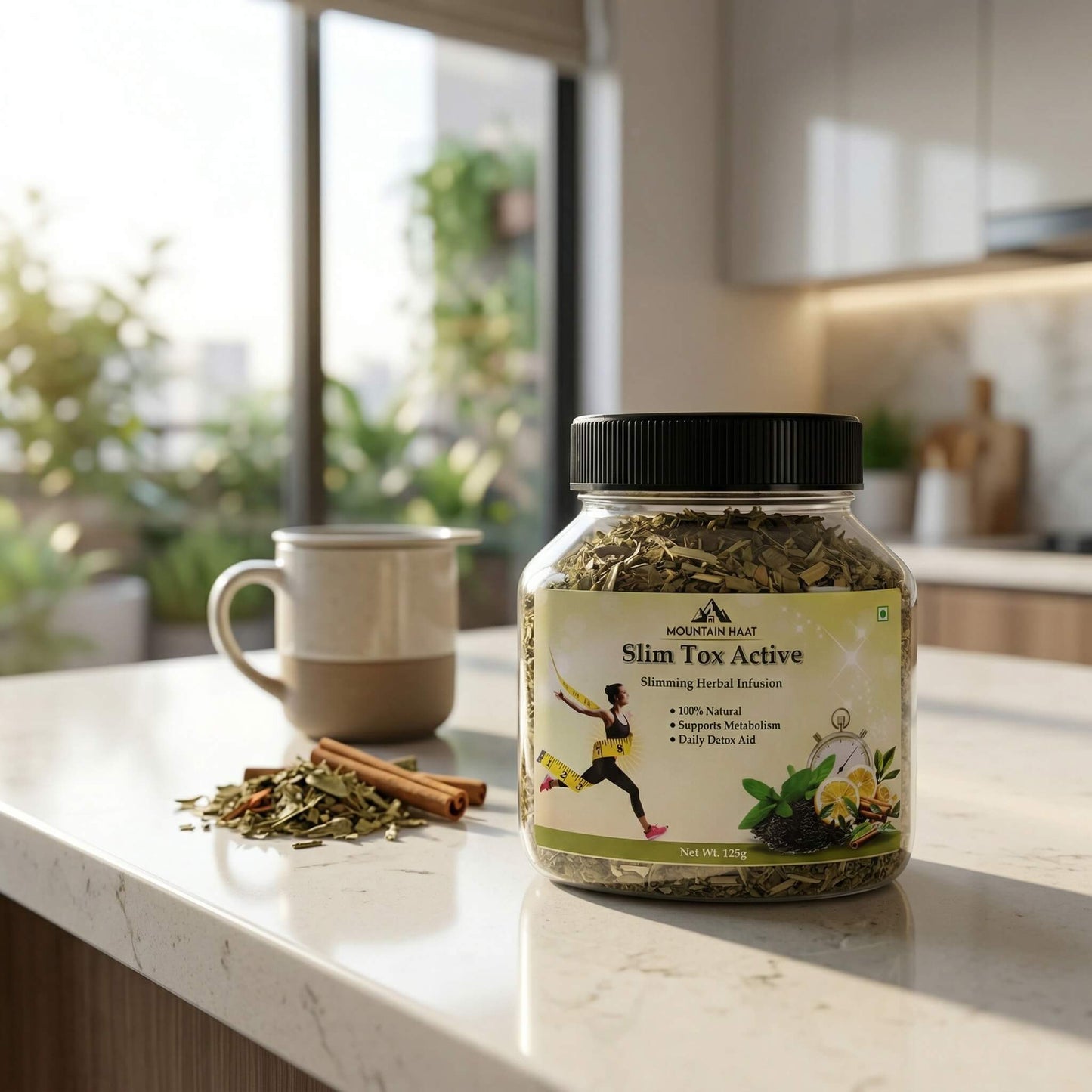 Mountain Haat Slim Tox Active | Slimming Herbal Infusion | Metabolism & Detox Blend | 125g