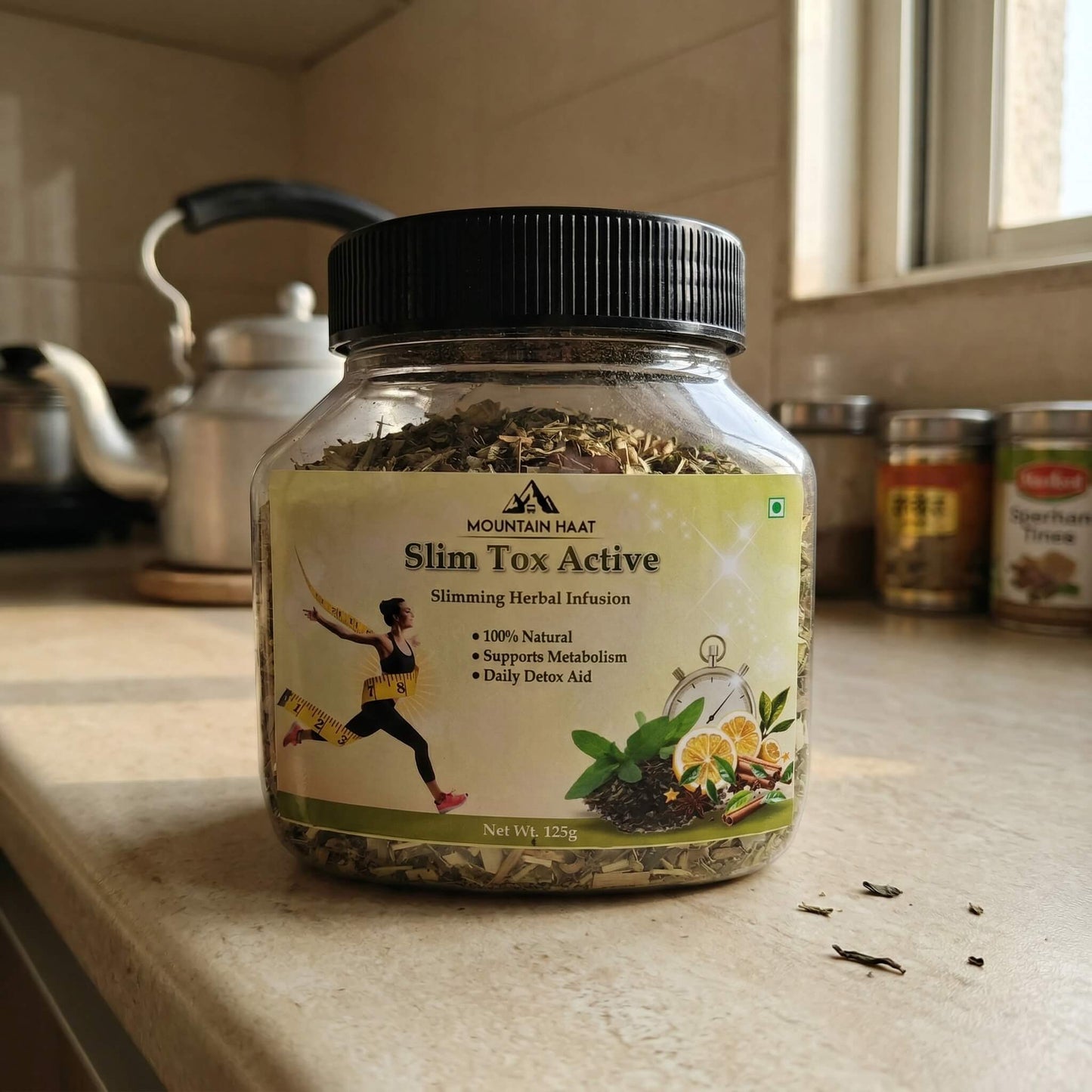Mountain Haat Slim Tox Active | Slimming Herbal Infusion | Metabolism & Detox Blend | 125g