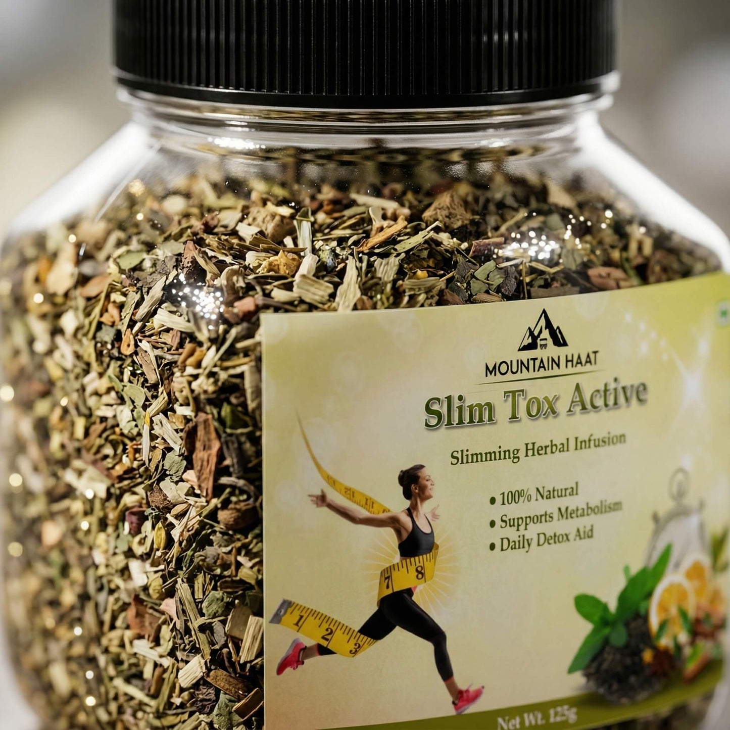 Mountain Haat Slim Tox Active | Slimming Herbal Infusion | Metabolism & Detox Blend | 125g