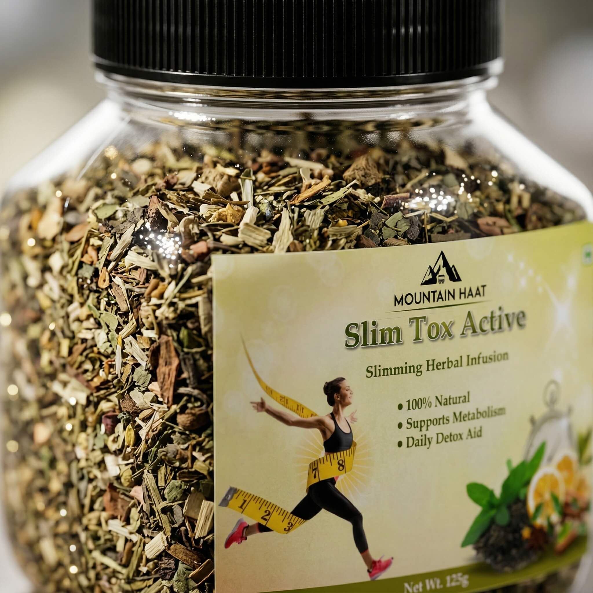 Mountain Haat Slim Tox Active | Slimming Herbal Infusion | Metabolism & Detox Blend | 125g