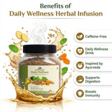 Mountain Haat Daily Wellness Herbal Infusion | Caffeine-Free Ayurvedic Herbal Tea Blend | Himalayan Wellness Drink | 150g Mountain Haat